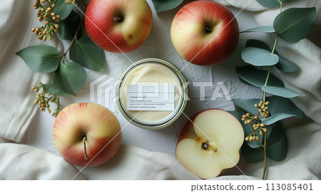 cosmetics apple ingredients top view 113085401