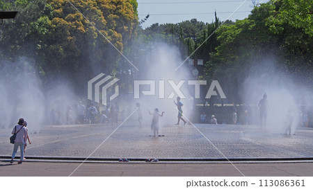 Fountain plaza in the park 113086361
