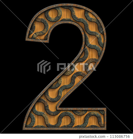3D render of wood and metal number 3D render of wood and metal number 113086756