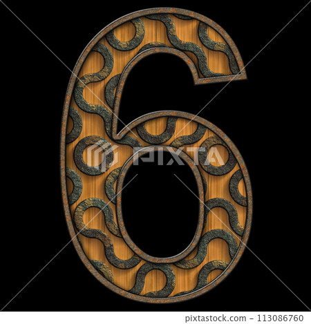 3D render of wood and metal number 3D render of wood and metal number 113086760