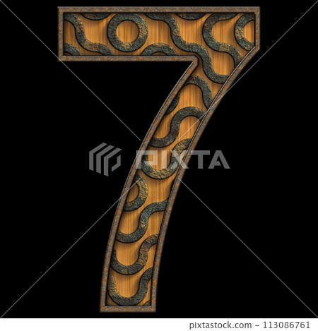 3D render of wood and metal number 3D render of wood and metal number 113086761
