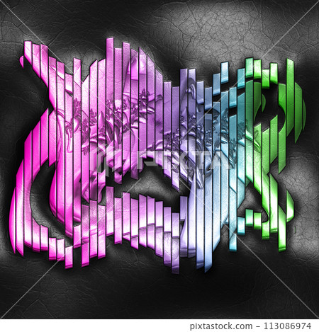 3D rendering of plastic striped object on leather - Stock Illustration ...