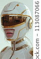 Humanoid robot with DNA modification, future cosmonaut, space discoverer. AI Generative 113087066
