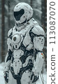 Humanoid robot with DNA modification, future cosmonaut, space discoverer. AI Generative 113087070