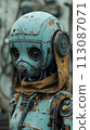 Humanoid robot with DNA modification, future cosmonaut, space discoverer. AI Generative 113087071