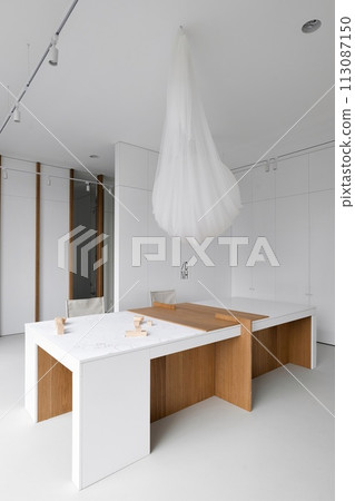 Light minimalist office Interior design  113087150