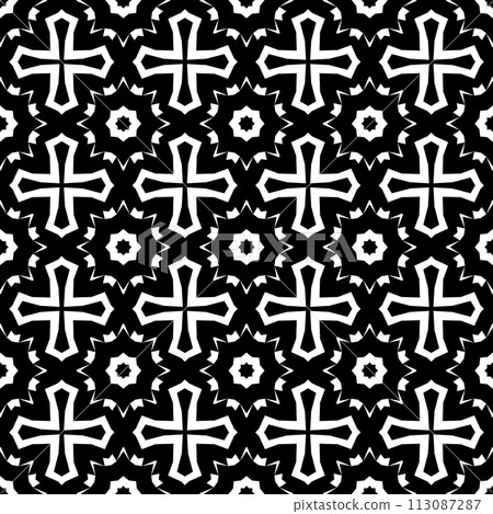 Abstract geometric black and white hipster fashion pillow pattern 113087287