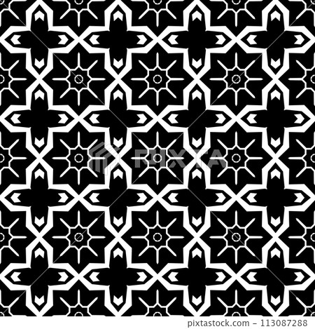 Abstract geometric black and white hipster fashion pillow pattern 113087288