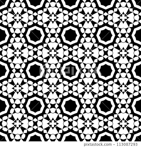 Abstract geometric black and white hipster fashion pillow pattern 113087293
