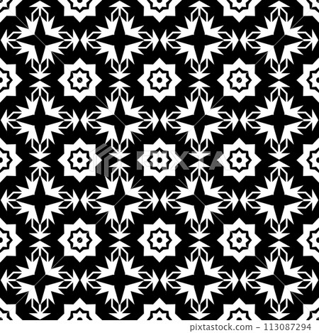 Abstract geometric black and white hipster fashion pillow pattern 113087294