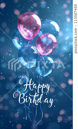 Celebrate with Style, Elegant Birthday Postcard Ready for Printing 113087489