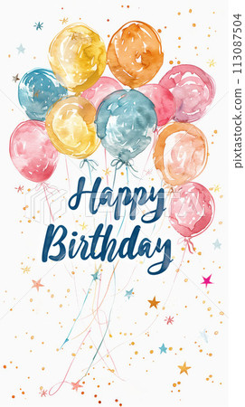 Celebrate with Style, Elegant Birthday Postcard Ready for Printing 113087504