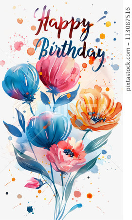 Celebrate with Style, Elegant Birthday Postcard Ready for Printing 113087516