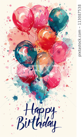 Celebrate with Style, Elegant Birthday Postcard Ready for Printing 113087538