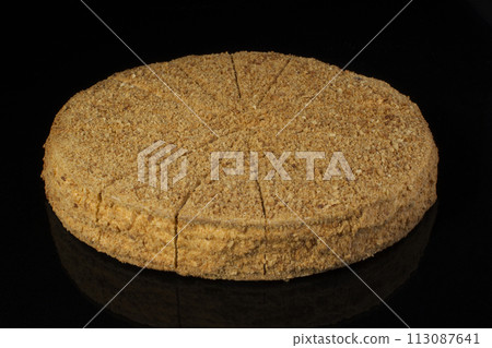 Peanut cake on a dark background 113087641