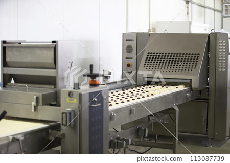 Industrial line for baking cookies. Wholesale professional production of culinary products 113087739