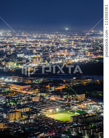 從屋島山頂看到的高松市風景，夜景，香川縣 113088361