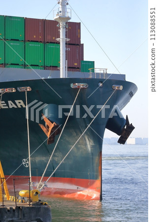 Container ship docking Container ship docking 113088551