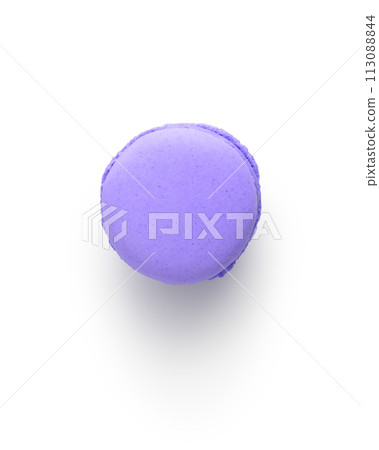 Lavender french macaron top view isolated on white with shadow 113088844