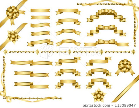 Ribbon border set 1-8 gold matte 113089047