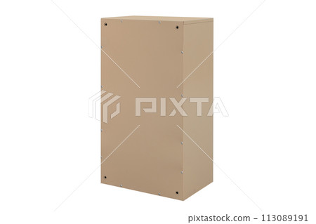 Mailboxes in the condo. metal mailbox with lockable center in condo. Mailbox on the white background isolated 113089191