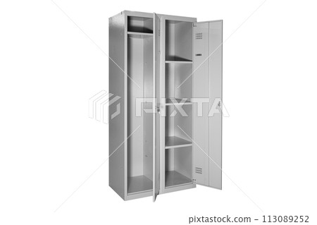 White lockers for locker room. Change room metal box White lockers for locker room. Change room metal box 113089252