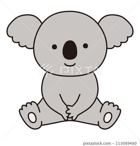 向量圖的坐著的無尾熊。圖示、動物 向量圖的坐著的無尾熊。圖示、動物 113089480