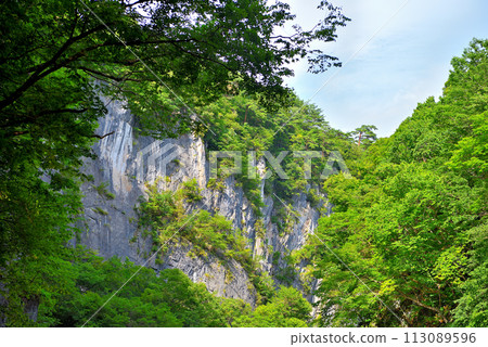 Tohoku, Geibikei, Boat Ride, Michinoku's Representative View, Kinpekigan Rock Scenery, Ichinoseki City, Iwate Prefecture (1) 113089596