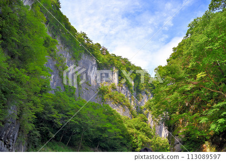 Tohoku, Geibikei, boat ride, representative view of Michinoku, scenery of Kinpeki Rock, Ichinoseki City, Iwate Prefecture (2) Tohoku, Geibikei, boat ride, representative view of Michinoku, scenery of Kinpeki Rock, Ichinoseki City, Iwate Prefecture (2) 113089597