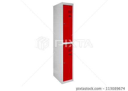 Red lockers for locker room. Change room metal box Red lockers for locker room. Change room metal box 113089674