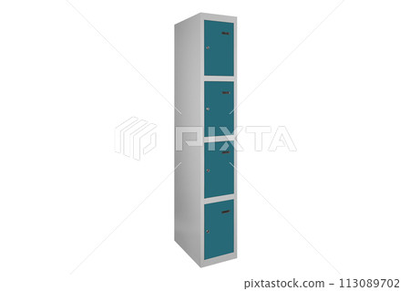 Blue lockers for locker room. Change room metal box 113089702
