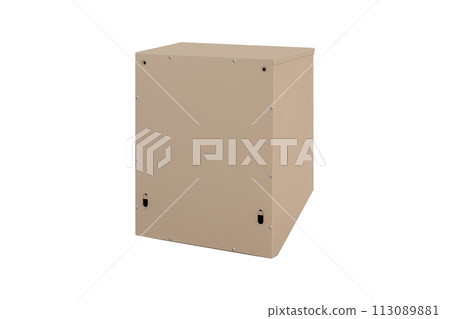 Mailboxes in the condo. metal mailbox with lockable center in condo. Mailbox on the white background isolated 113089881