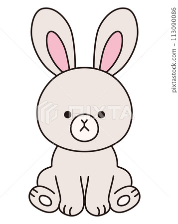 Vector illustration of a sitting rabbit. icon, animal, rabbit 113090086