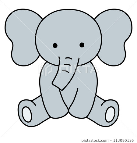 向量圖的坐著的大象。圖示, 動物, 大象 113090156