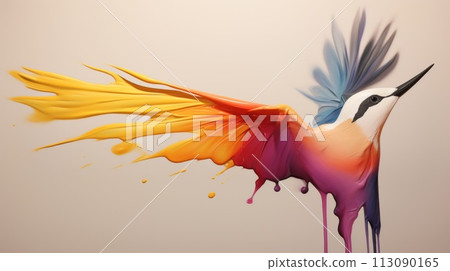 Paint-Splatter Hummingbird Artwork 113090165
