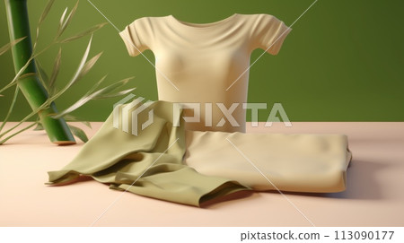 Soft Apparel Still Life: Bamboo and Fabric 113090177