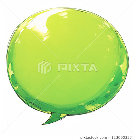 白色背景和綠色語音氣泡 白色背景和綠色語音氣泡 113090333