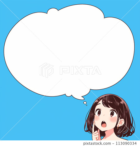 女人說話和講話泡泡 女人說話和講話泡泡 113090334