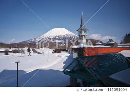 View of Mt. Yotei from the second floor of Arishima Memorial Hall in winter View of Mt. Yotei from the second floor of Arishima Memorial Hall in winter 113091094