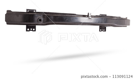 Iron stiffener reinforcement for the rear of the car black body spare part of the strengthener of bumper. Equipment for sale or installation in auto service or garage. Car parts catalog. 113091124