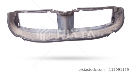 Air duct to the radiator of the car engine from rubber and black plastic. Sale of spare parts. 113091129