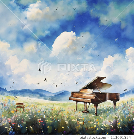 landscape with piano landscape with piano 113091534