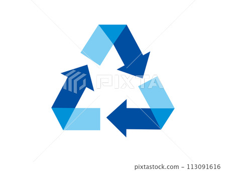 回收標記 簡單時尚的藍色回收標記插畫 回收標記 簡單時尚的藍色回收標記插畫 113091616
