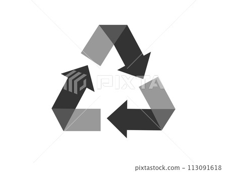 Recycling symbol A simple and stylish black triangle arrow recycling symbol illustration 113091618