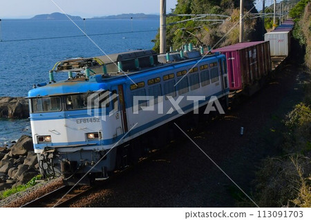 EF81 452 Towed Container Train 1071re Satsuma Okawa - West 113091703