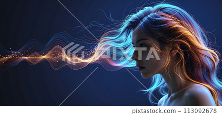 Colorful and illustrative representation of an individual who perceives his environment and processes stimuli through different sensory perceptions and different external stimuli 113092678