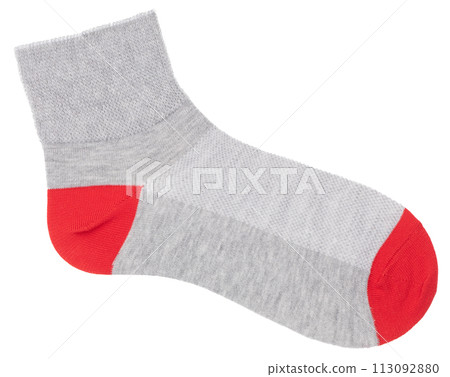 Athletic ankle sock with red accents isolated on white 113092880