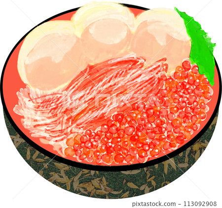 Illustration of seafood bowl Illustration of seafood bowl 113092908