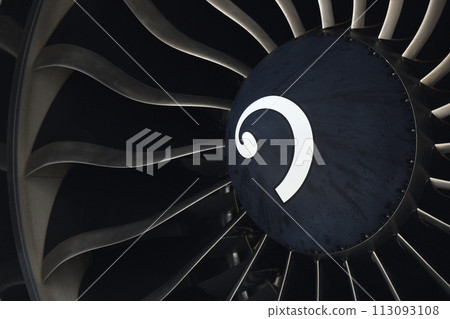 A jet aircraft turbine blade with a beautiful curve 113093108