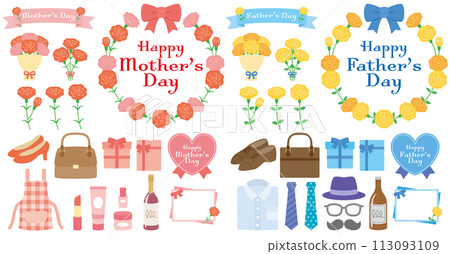 Mother's Day and Father's Day illustration material 113093109